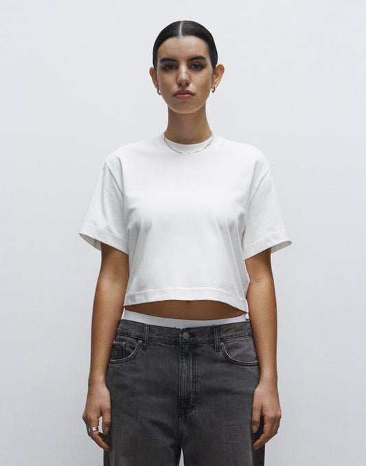Wit crop top - vooraanzicht