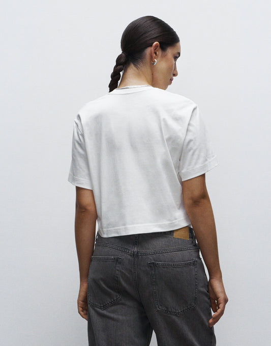 Crop top wit - achterkant