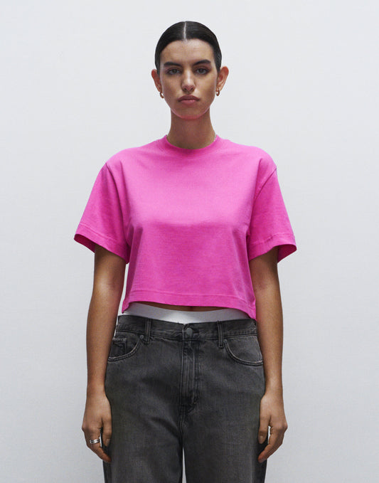 Crop top roze voorkant