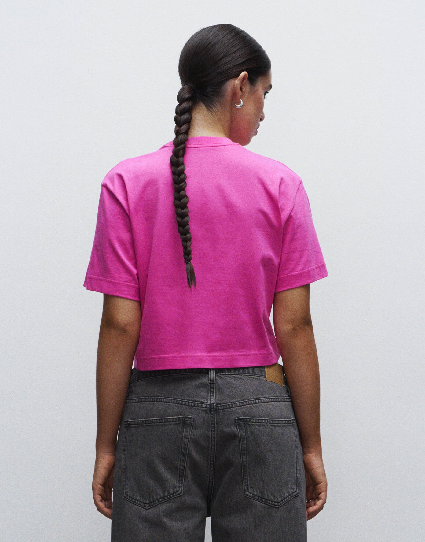 Crop top roze achter aanzicht