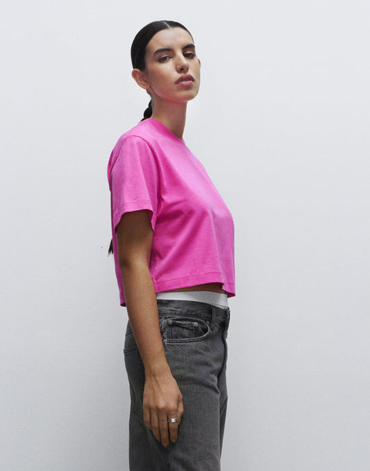 Crop top roze zijakant