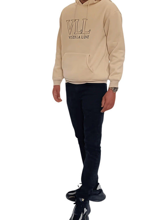 Hoodie beige met opdruk CC Brands