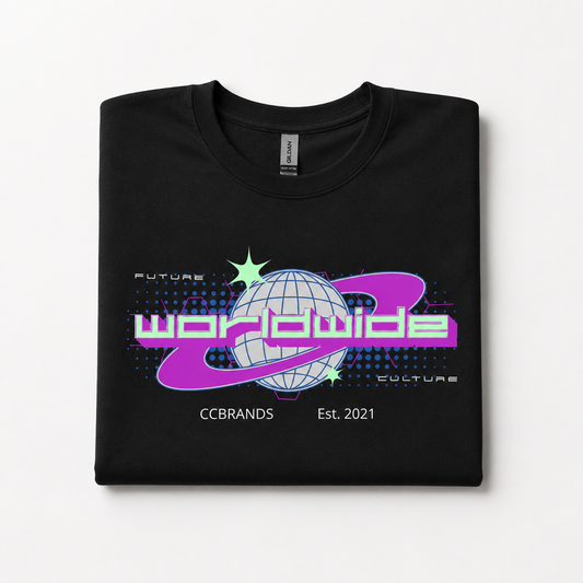 T-shirt opgevouwen opdruk Worldwide