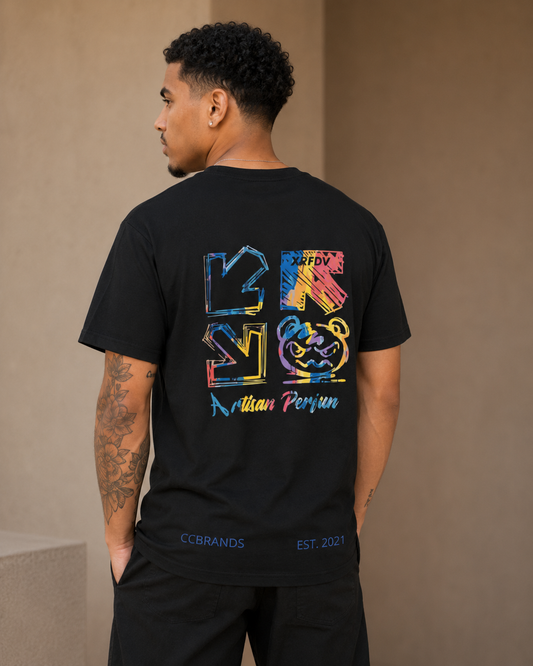 T-shirt mannen opdruk achterkant