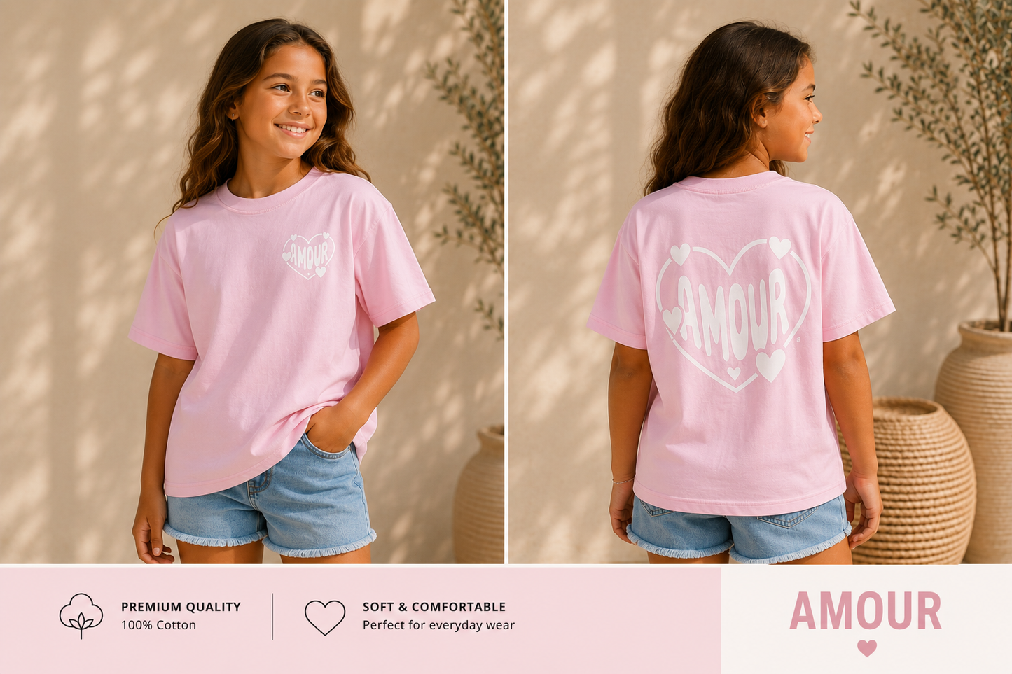 T-shirt | Amour | roze CC Brands