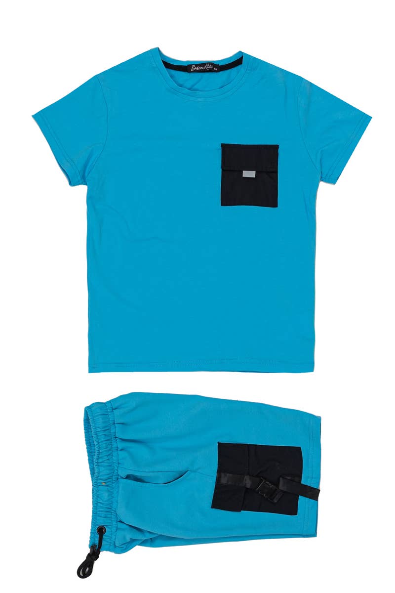 C617 korte T-shirtset voor kinderen: Lichtblauw Zayne Paris