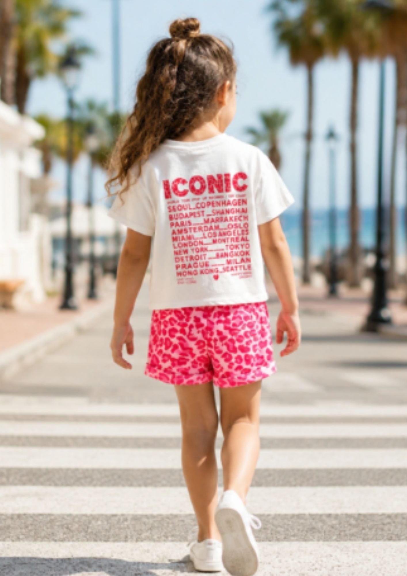Kinder zomer set ICONIC | girls | Fuchsia roze & bruin (leopard)