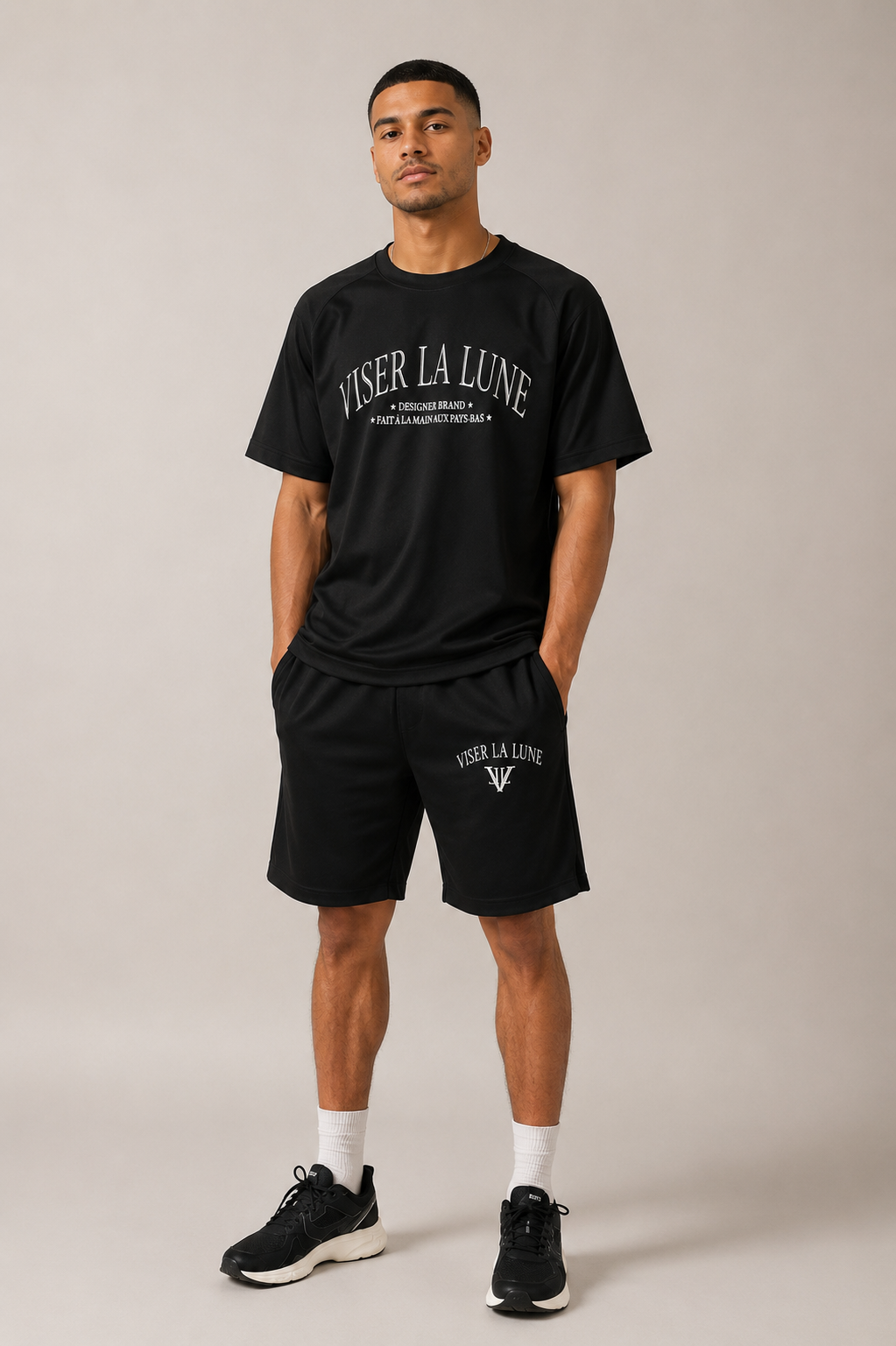 Viser La Lune trainingspak kort mannen CC BRANDS voorkant