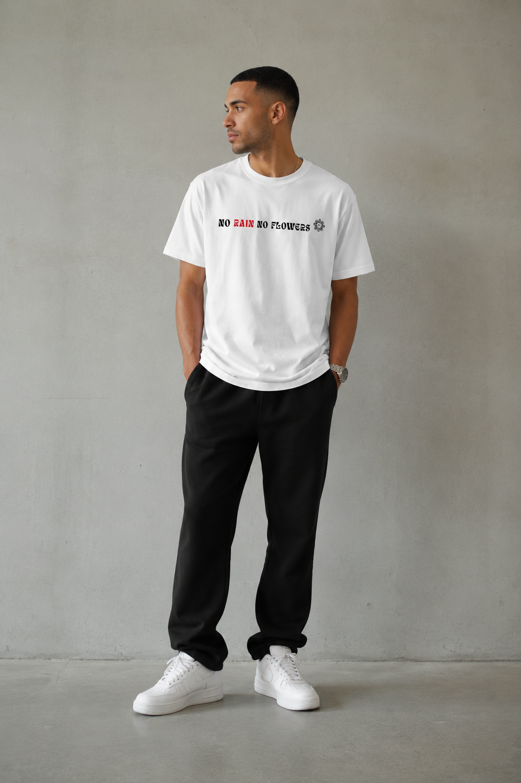 T-shirt No Rain No Flowers