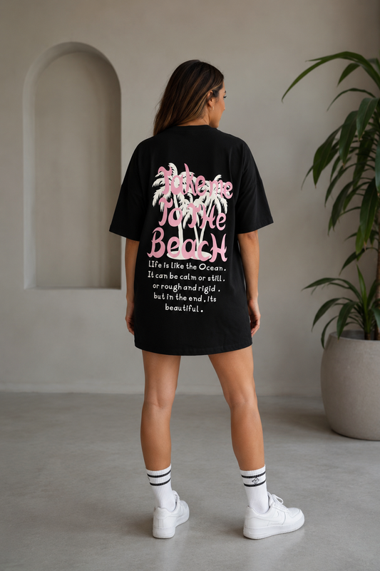 T-shirt jurk vrouwen CC Brands achterkant