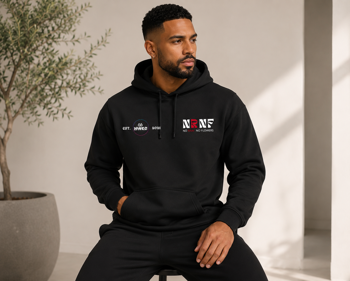Hoodie No Rain No Flower - CC BRANDS