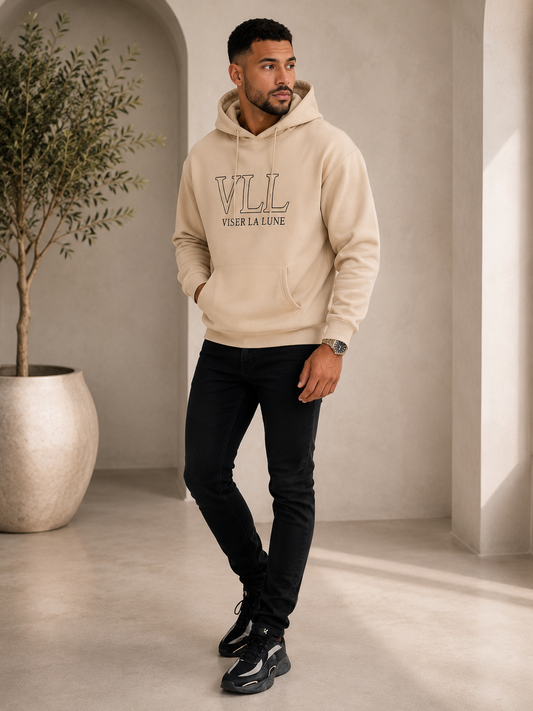 Hoodie beige met opdruk CC Brands
