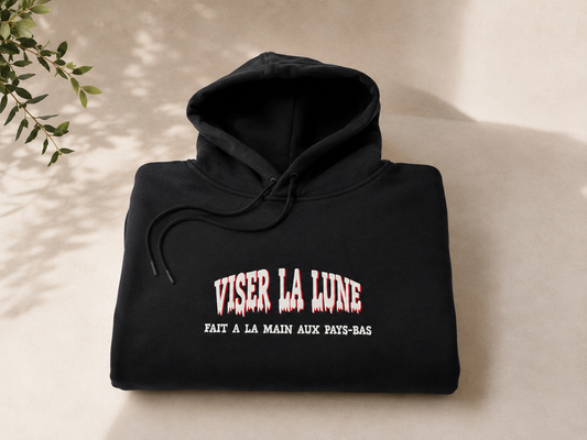 hoodie met opdruk - opgevouwen - zwart