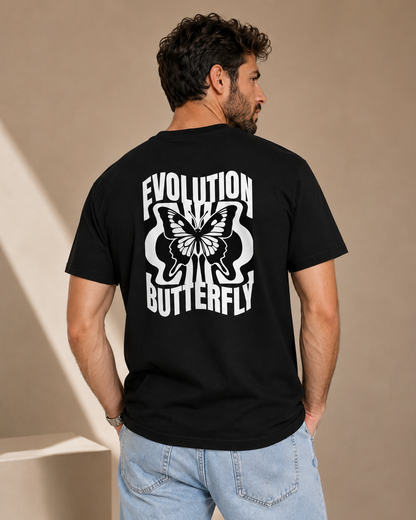 evolution butterfly achterkant t-shirt