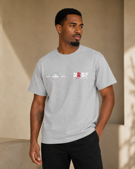 T-shirt NRNF grijs voorkant