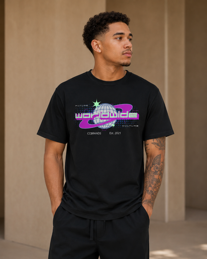 Tshirt opdruk Worldwide voorkant