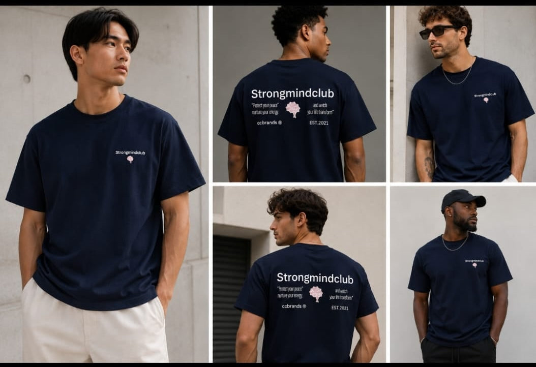 T-shirt| Strongmindclub |Navy blue | heren